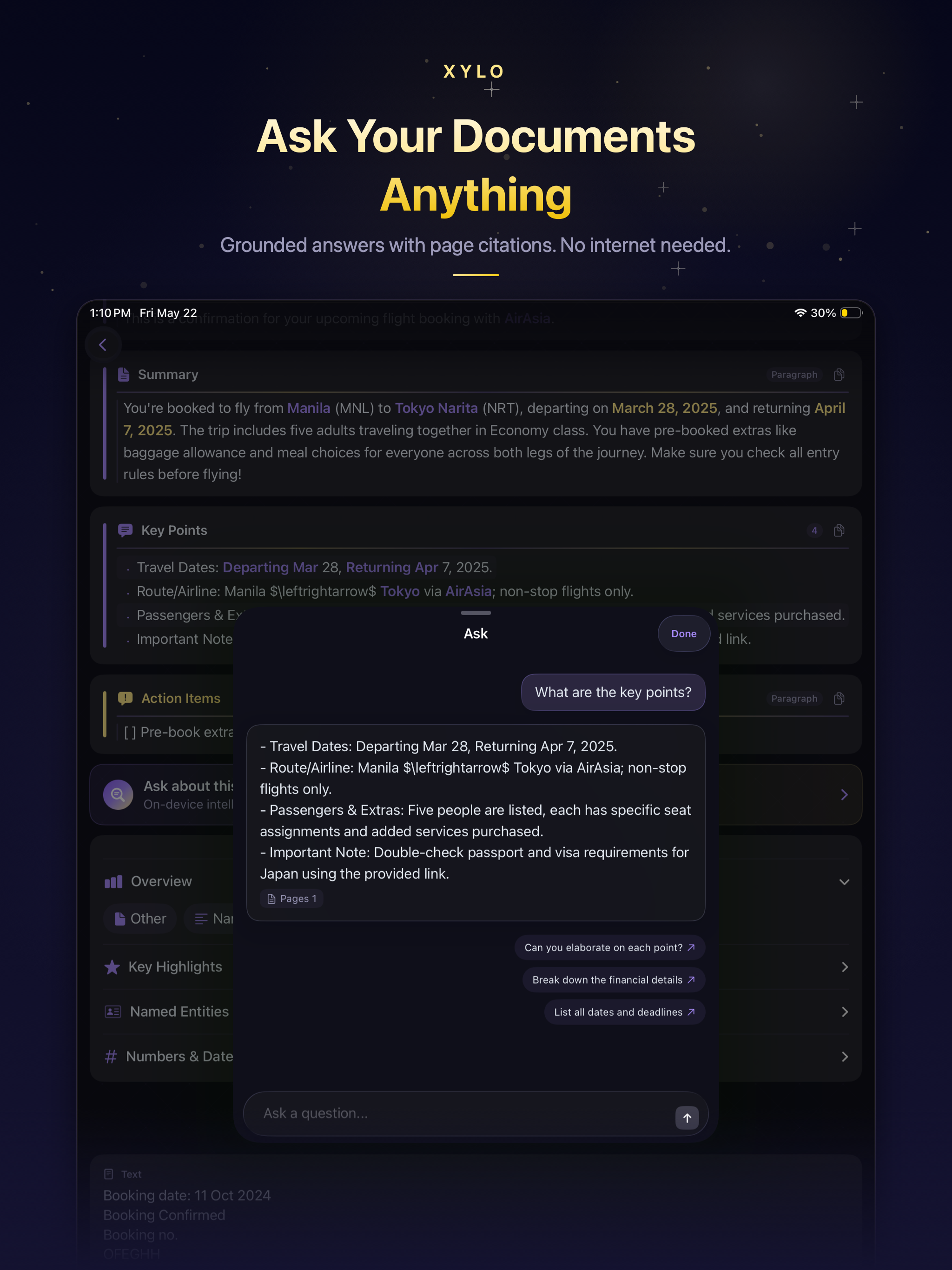 XYLO on iPad — Document Chat